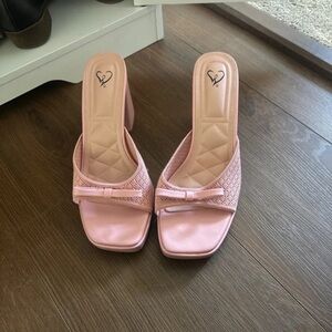 Cute Nation Pink Heels with Bow Detail
